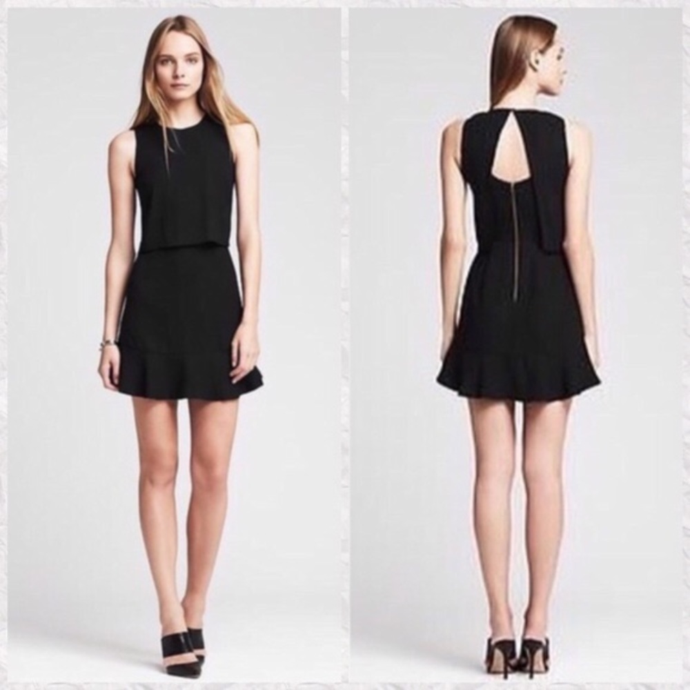 Black Banana Republic Crepe Cut Out Dress